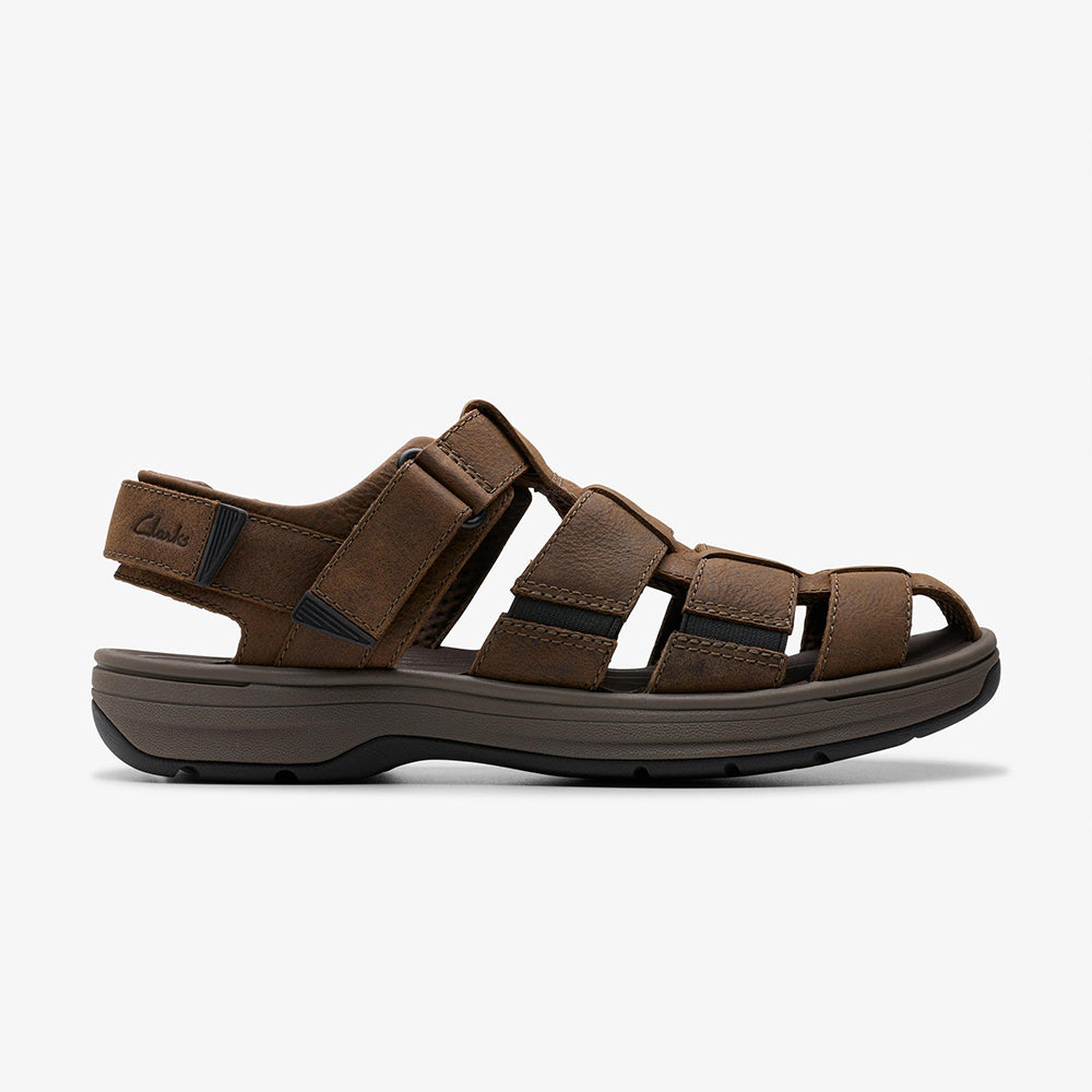 '- ["Clarks","PE25","Sandali","Scarpe","Uomo"] - Clarks Saltway Cove Dkbrn Leather 176900 - Lupis SRL