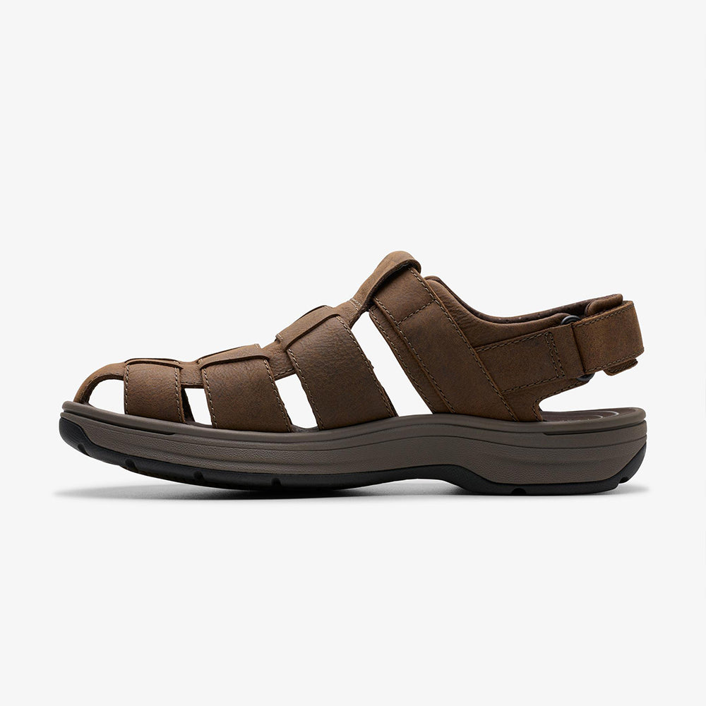 '- ["Clarks","PE25","Sandali","Scarpe","Uomo"] - Clarks Saltway Cove Dkbrn Leather 176900 - Lupis SRL