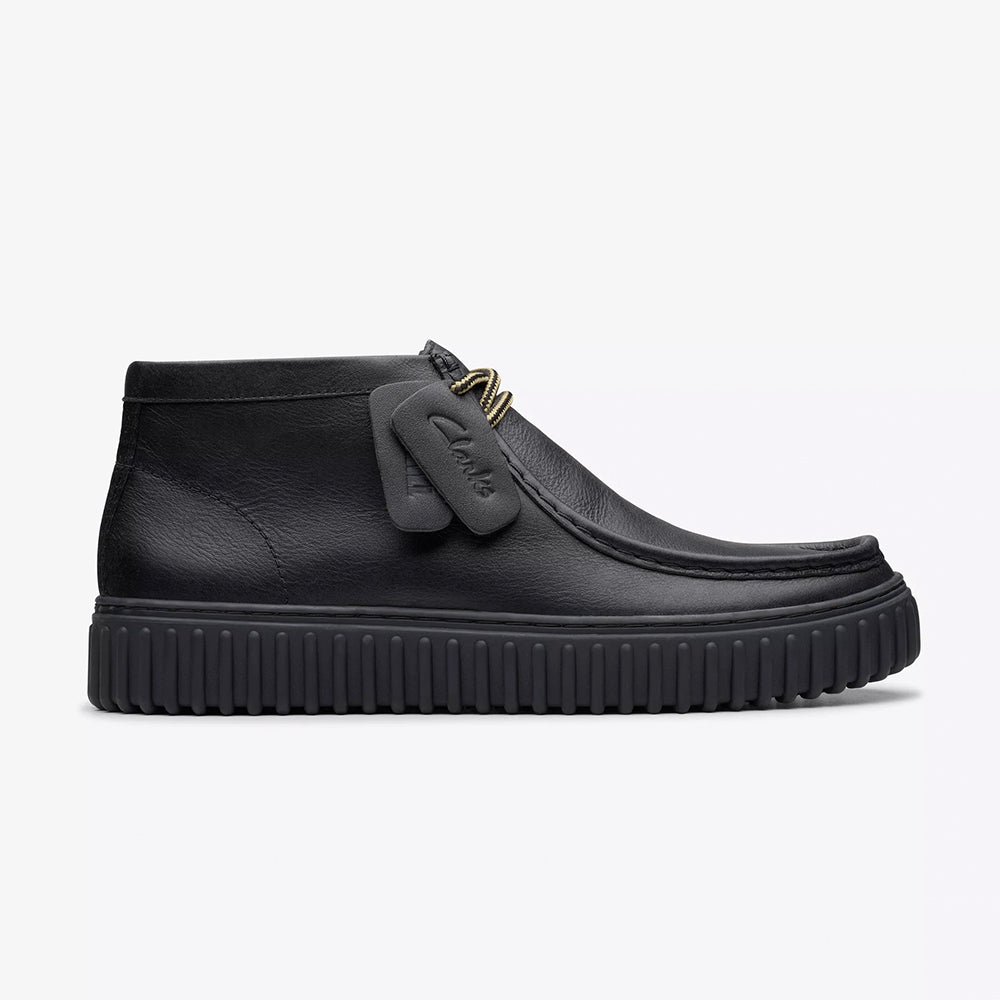'- ["Clarks","Nuovo","Polacco","Scarpe","Ultima Taglia","Uomo"] - Clarks Torhill Hi Black Lea - Lupis SRL
