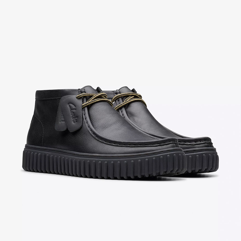 '- ["Clarks","Nuovo","Polacco","Scarpe","Ultima Taglia","Uomo"] - Clarks Torhill Hi Black Lea - Lupis SRL