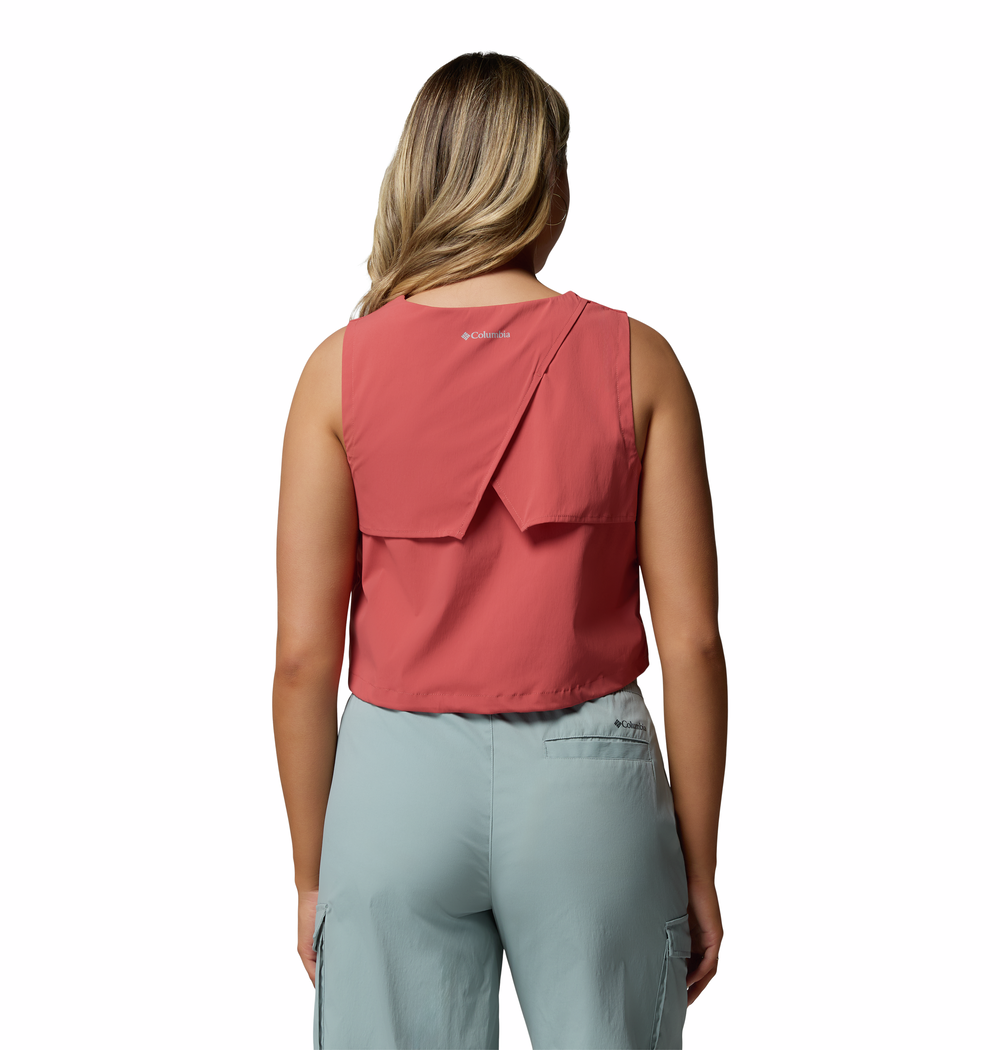 Columbia Sportswear Canottiera Donna Chill Creek Woven Tank Washed Red 2155561