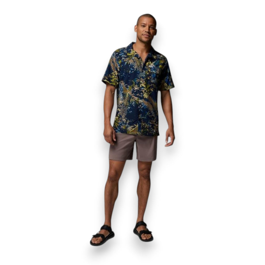 Columbia Sportswear Men's Tech Trail Utility Printed Woven SS Mountain Blue 2118605