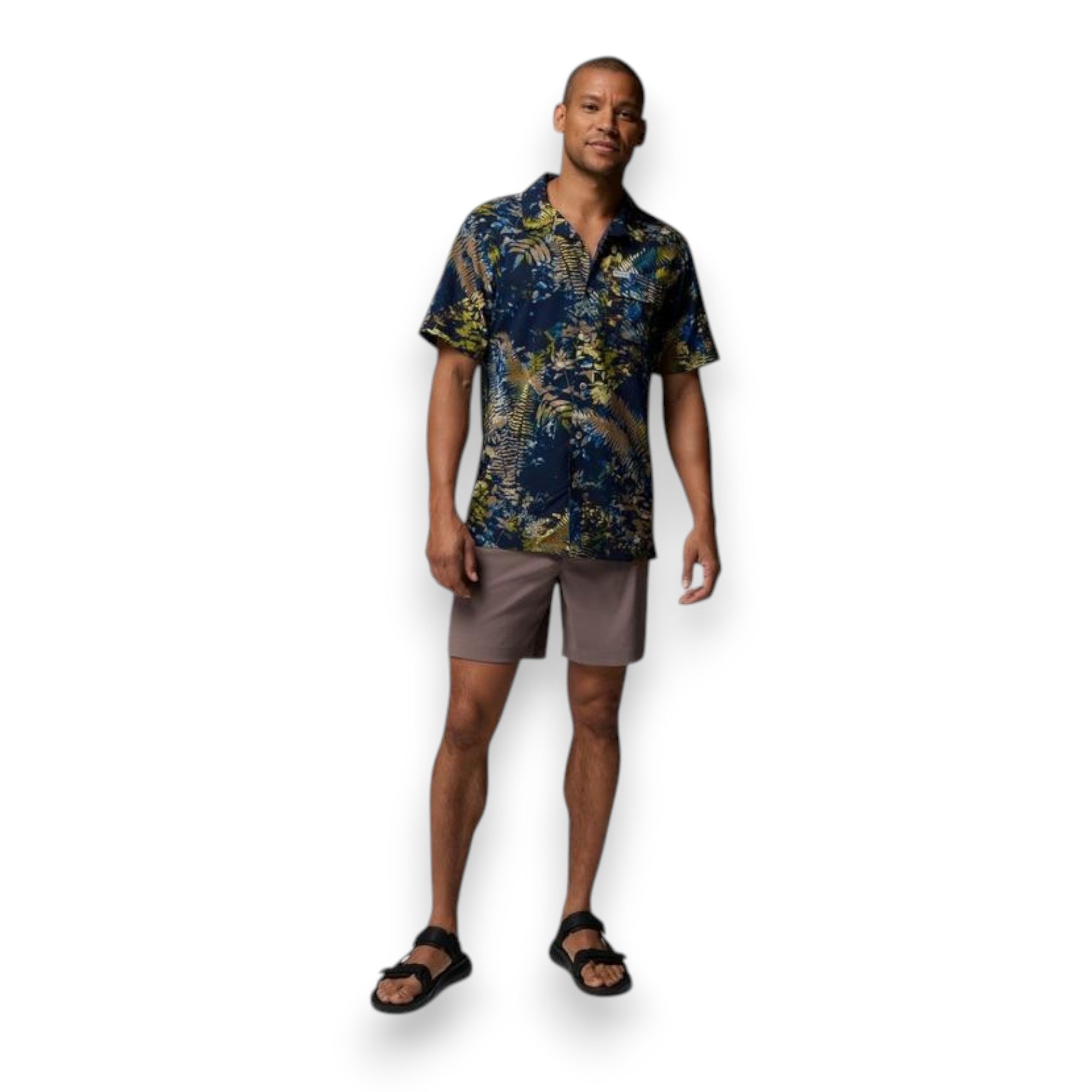 Columbia Sportswear Men's Tech Trail Utility Printed Woven SS Mountain Blue 2118605