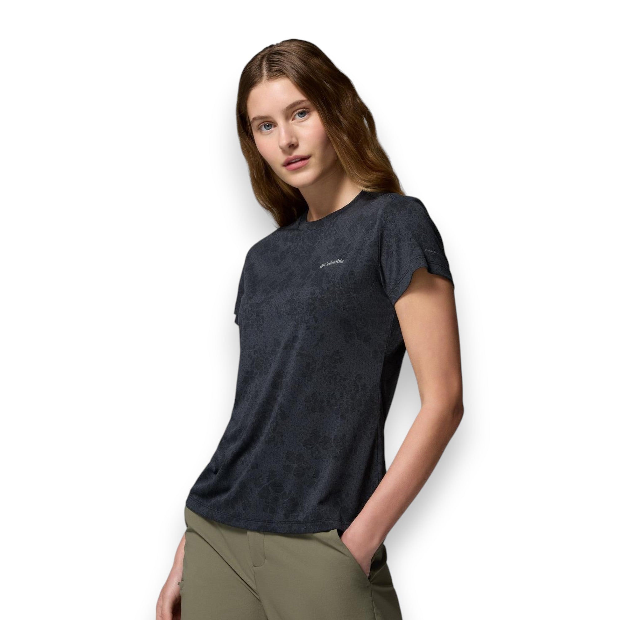 Columbia Sportswear T-Shirt Donna Bluebird Canyon Ii Ss Black Flo 2164482