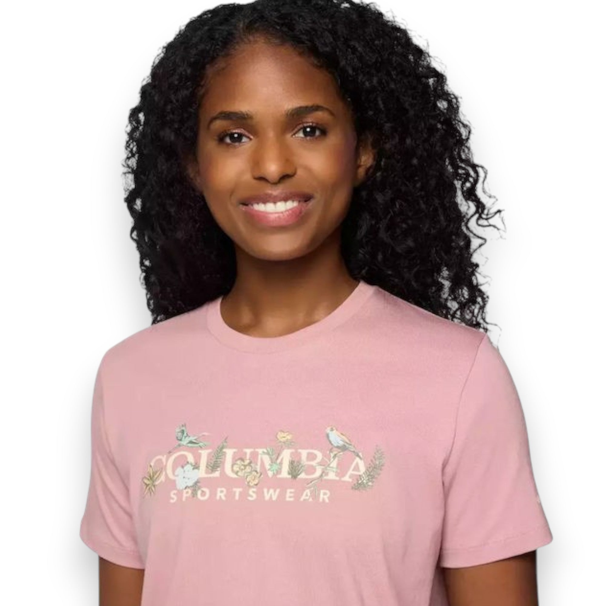 Columbia Women's Boundless Beauty Logo SS Tee Eraser Pink Ou