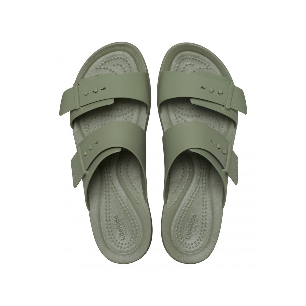 Crocs Ciabatta Donna Brooklyn Buckle Low Wedge Cargo 211215-CARG