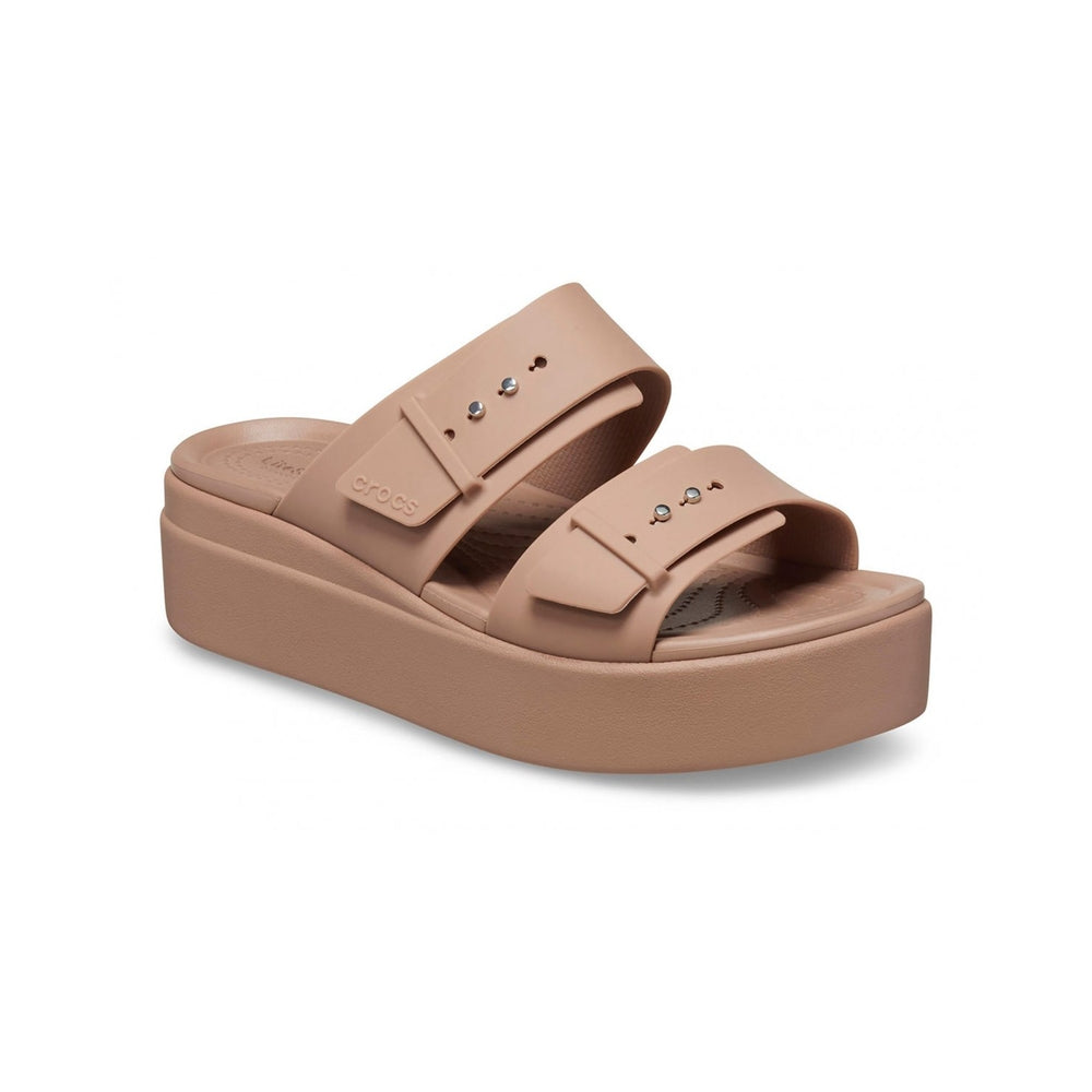 Crocs Ciabatte Donna Crocs Brooklyn Sandal Low Wedge Latte 207431-LATT