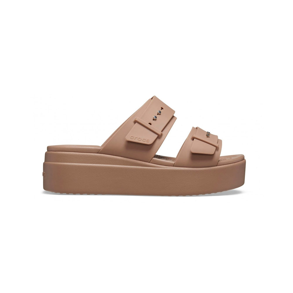 Crocs Ciabatte Donna Crocs Brooklyn Sandal Low Wedge Latte 207431-LATT