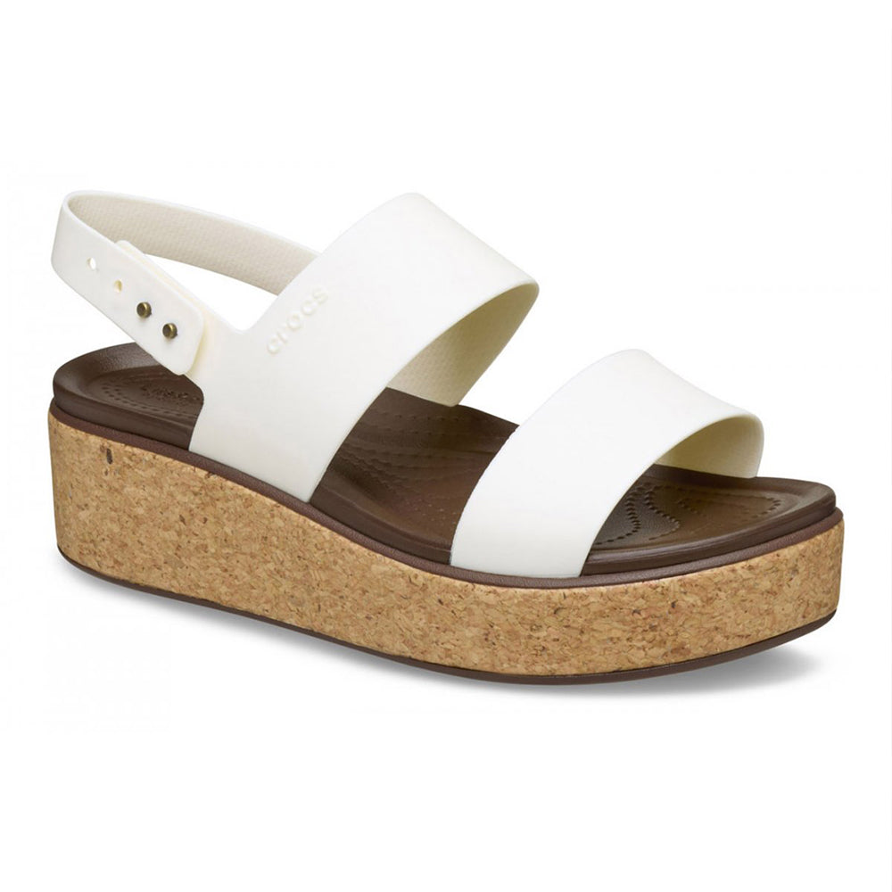 '- ["Crocs","Donna","PE25","Sandali","Sandali Eleganti","Scarpe"] - Crocs Brooklyn Cork Low Wedge W Chalk 211144-CHAL - Lupis SRL