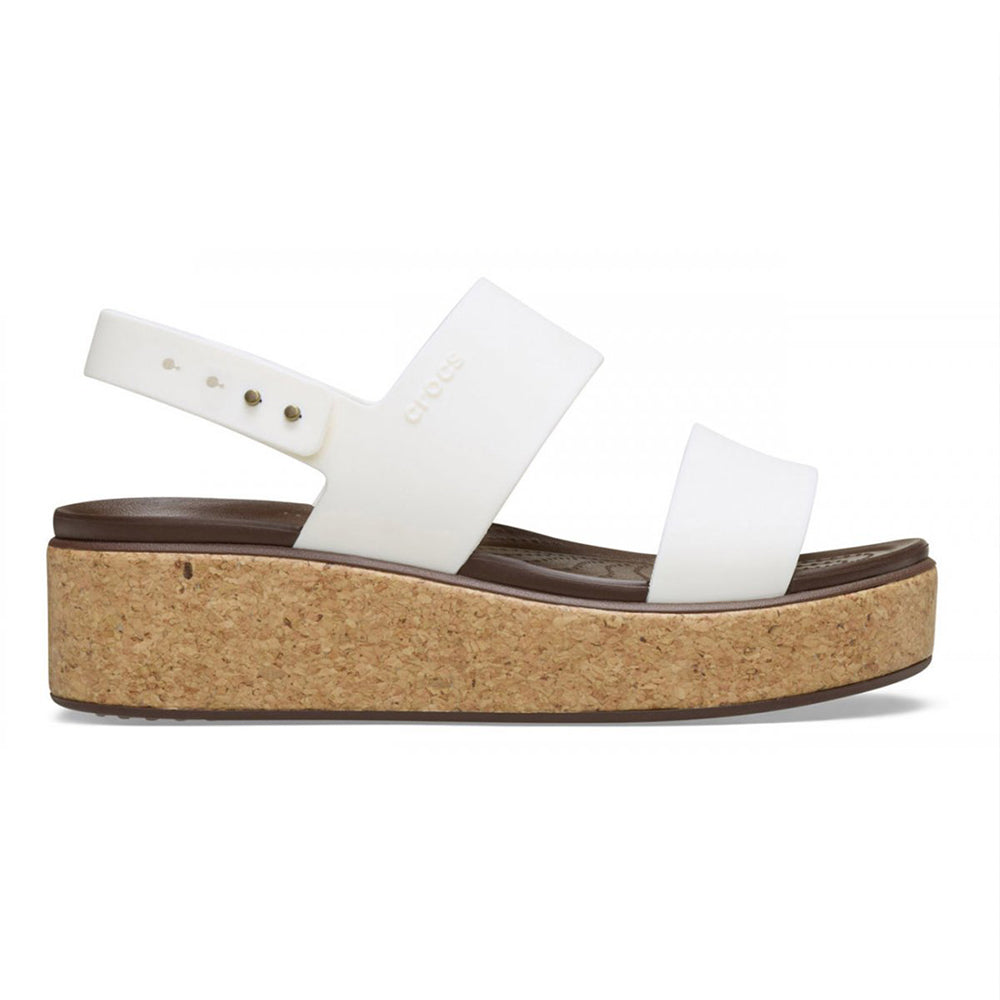 '- ["Crocs","Donna","PE25","Sandali","Sandali Eleganti","Scarpe"] - Crocs Brooklyn Cork Low Wedge W Chalk 211144-CHAL - Lupis SRL