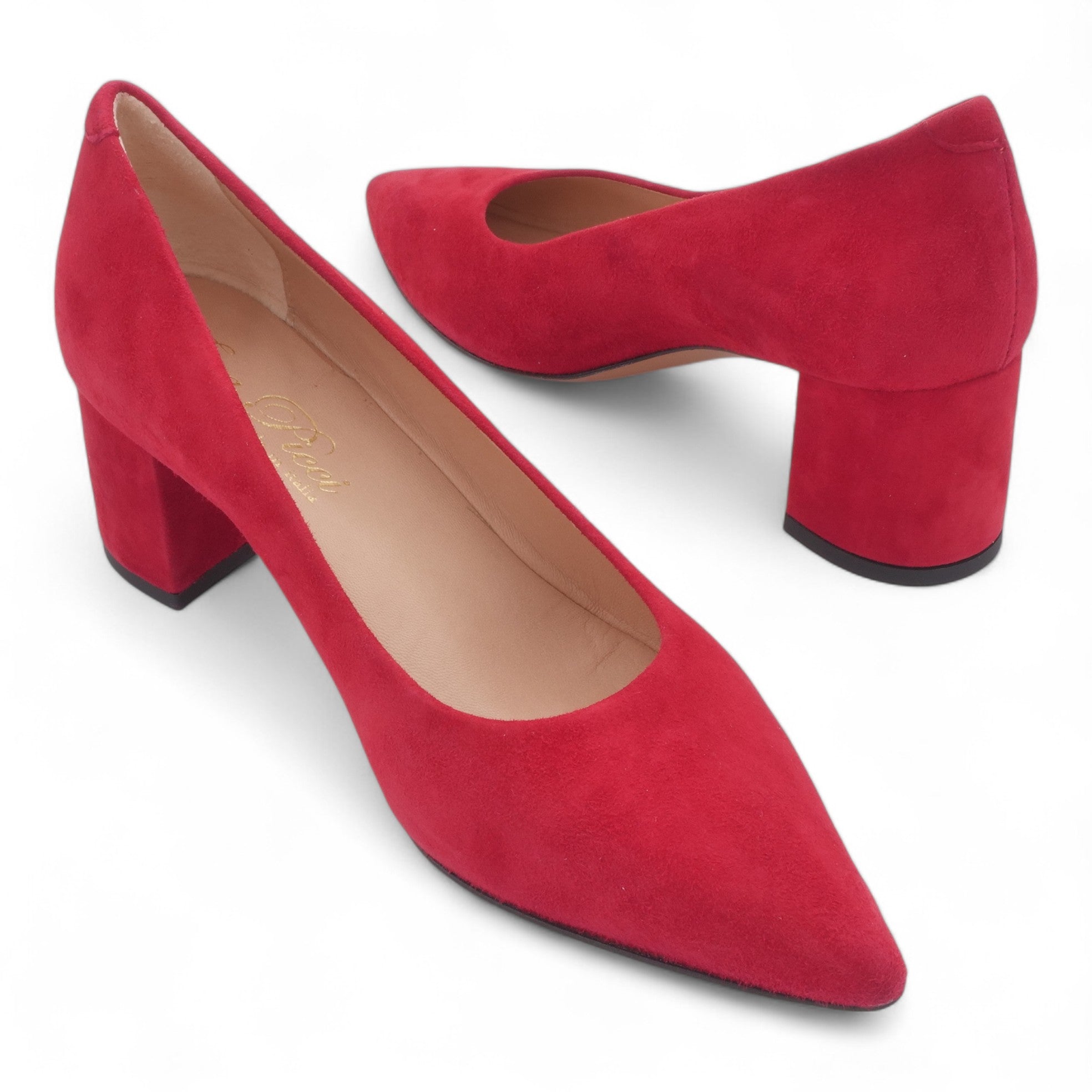 '- ["Artigianato","Donna","D\u00e9collet\u00e9","Eva Picci","Scarpe","Tacco"] - Décolleté Da Donna Eva Picci 1601S Camoscio Rosso - Lupis SRL