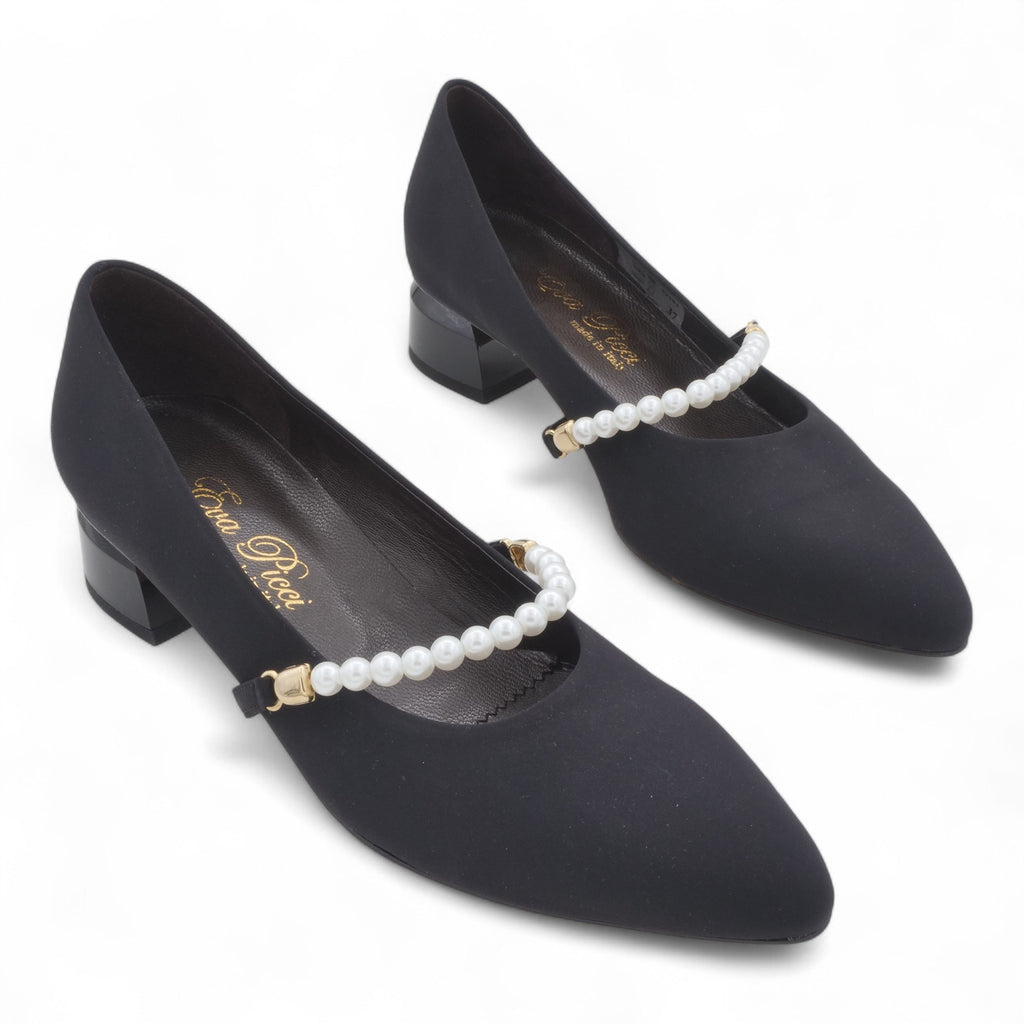 '- ["Artigianato","Donna","D\u00e9collet\u00e9","Eva Picci","Scarpe","Tacco"] - Décolleté Da Donna Eva Picci 32181 Nero Perle Décolleté - Lupis SRL