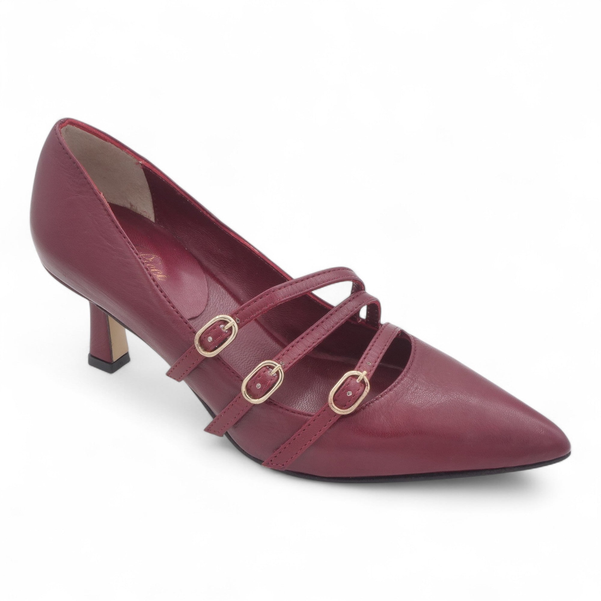 '- ["Artigianato","Donna","D\u00e9collet\u00e9","Eva Picci","FW24","Scarpe","Tacco"] - Décolleté Da Donna Eva Picci Floriana Berlino Rosso Ancora Cinturino DE2412 - Lupis SRL