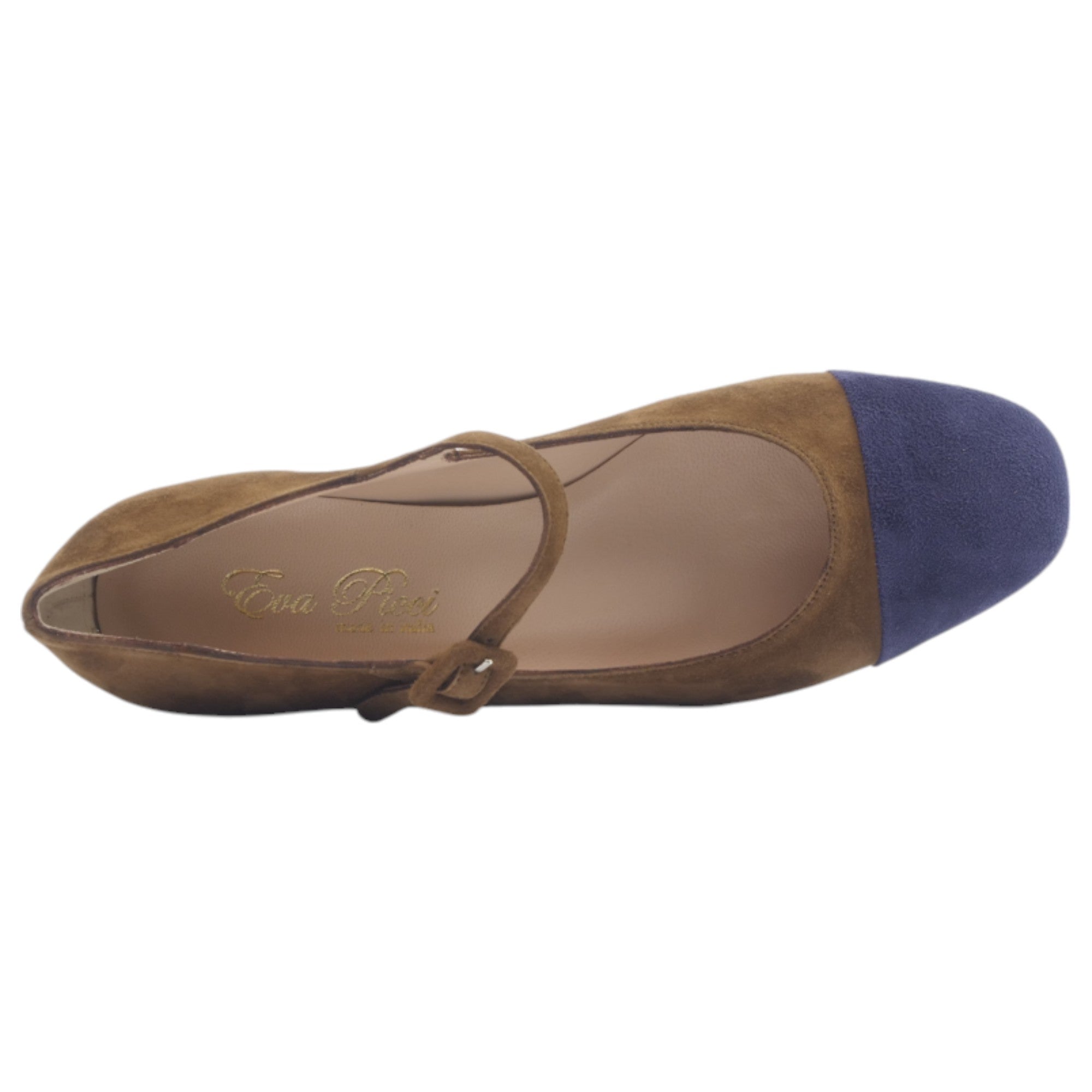 '- ["Artigianato","Cinturino","Donna","D\u00e9collet\u00e9","Eva Picci","Scarpe","Tacco"] - Scarpe con Cinturino Da Donna Eva Picci 2024 Camoscio Blu - Lupis SRL