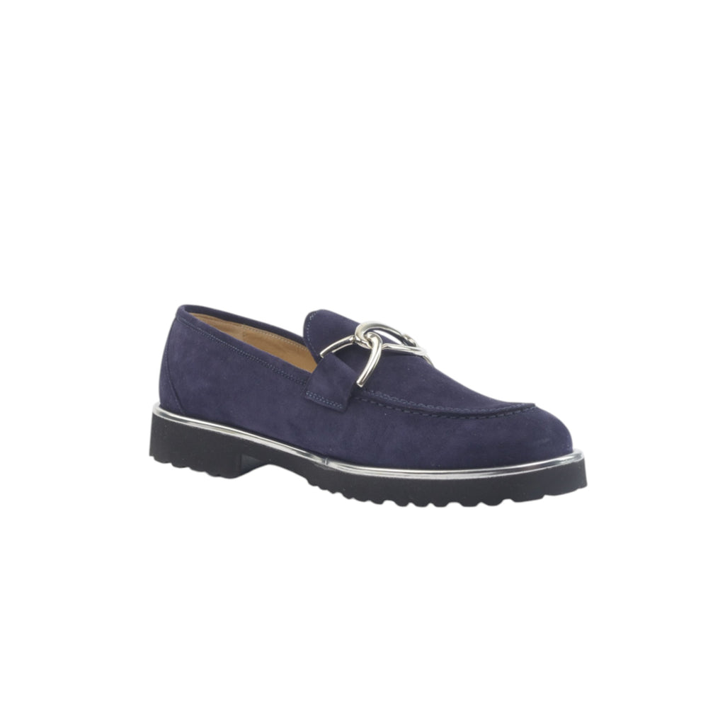 '- ["Artigianato","Donna","Eva Picci","Mocassini","Scarpe","Ultima Taglia"] - Mocassini Da Donna Eva Picci IN01 1814 Blu Mocassino Catena Camoscio - Lupis SRL