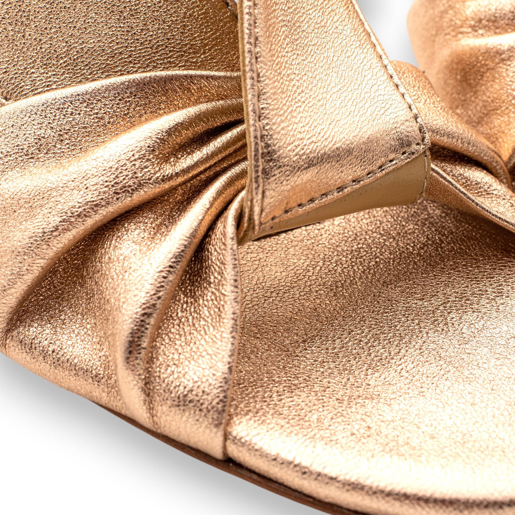 Eva Picci Gold Satin Heeled Sandal DS2707RT6