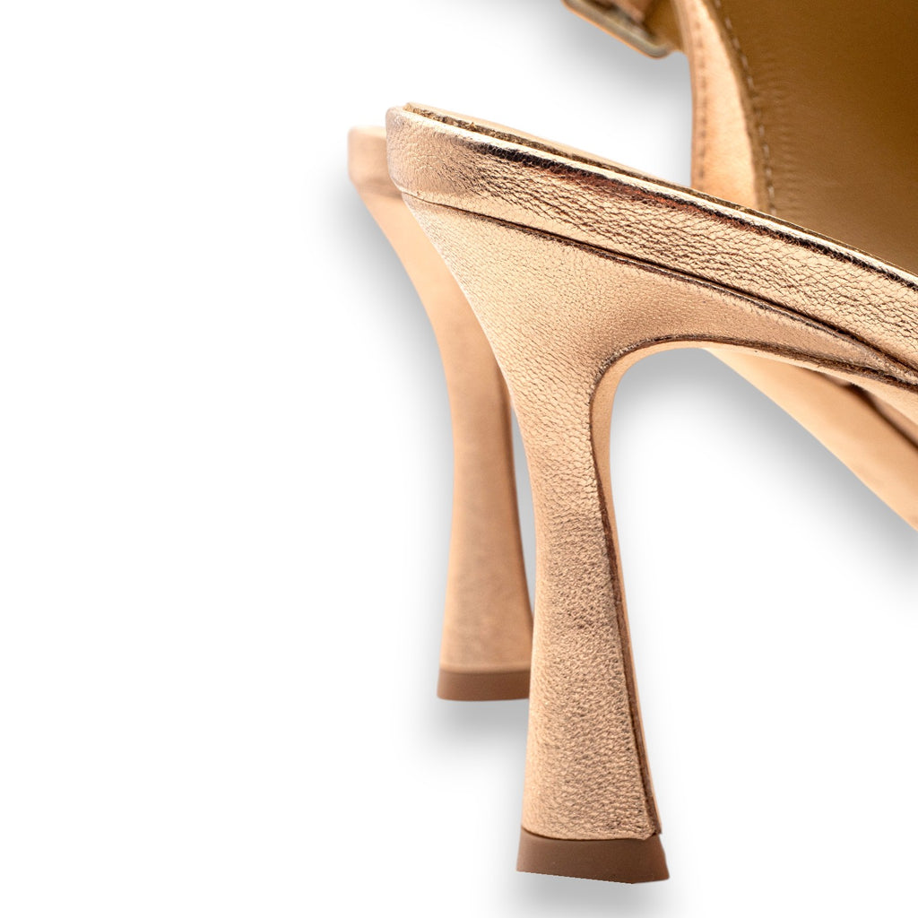 Eva Picci Gold Satin Heeled Sandal DS2707RT6
