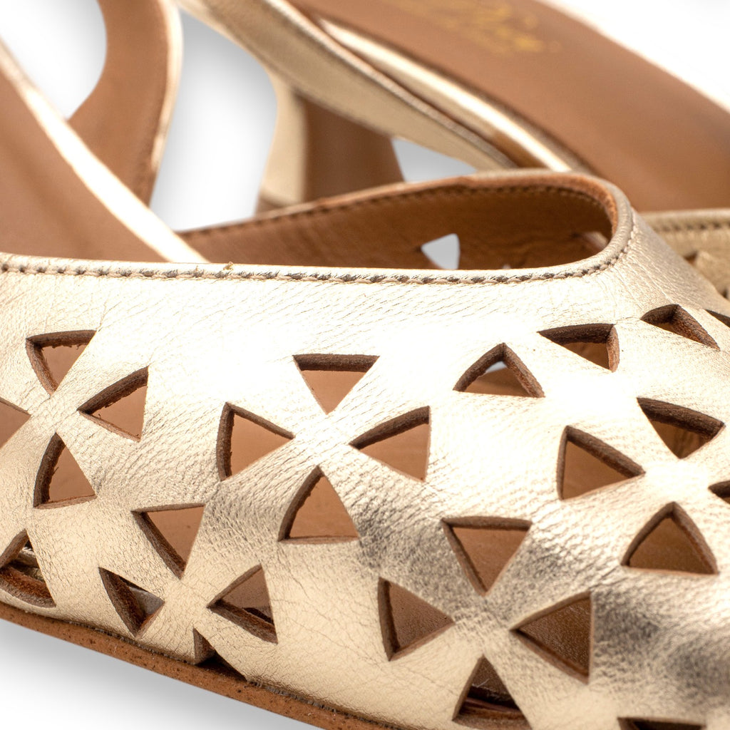 Eva Picci Slingback A Punta Donna Carmen Laminato Platino