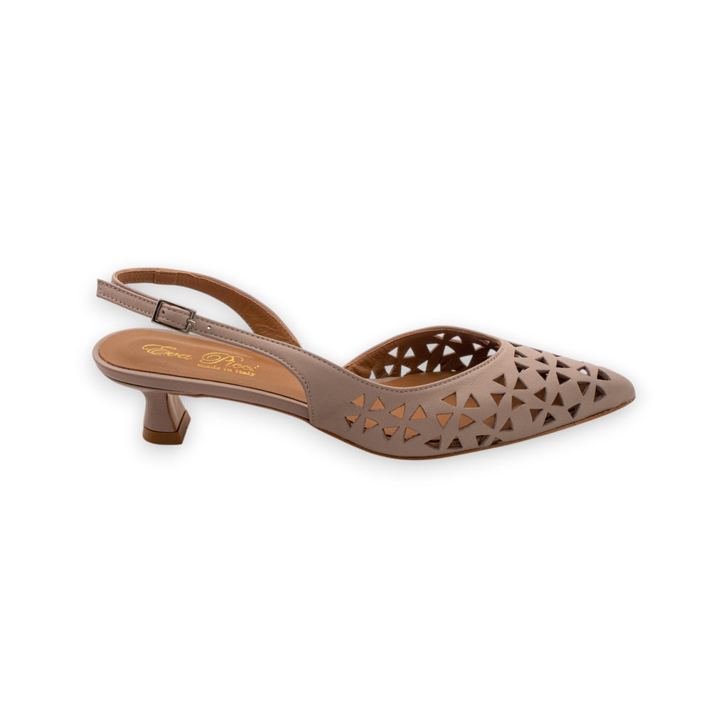 Eva Picci Slingback A Punta Donna Carmen Nappa Taupe