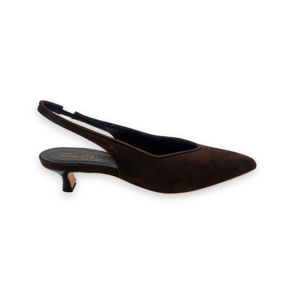Eva Picci Dark Brown Suede Slingback CH2529RTC