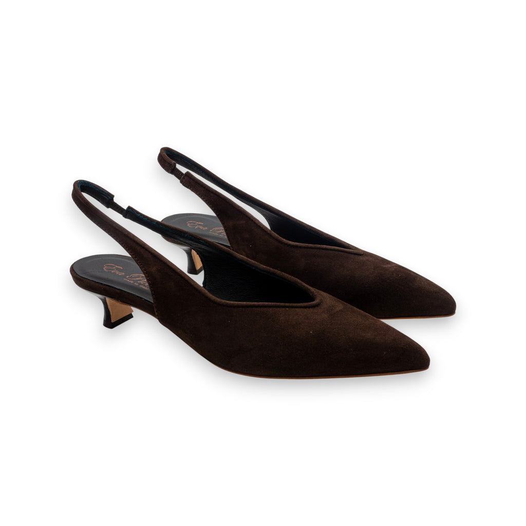 Eva Picci Dark Brown Suede Slingback CH2529RTC