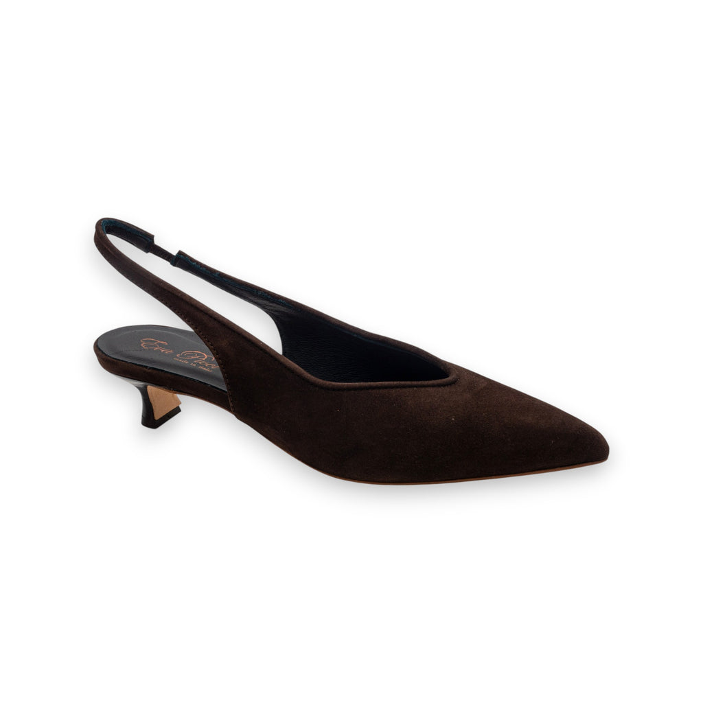 Eva Picci Dark Brown Suede Slingback CH2529RTC
