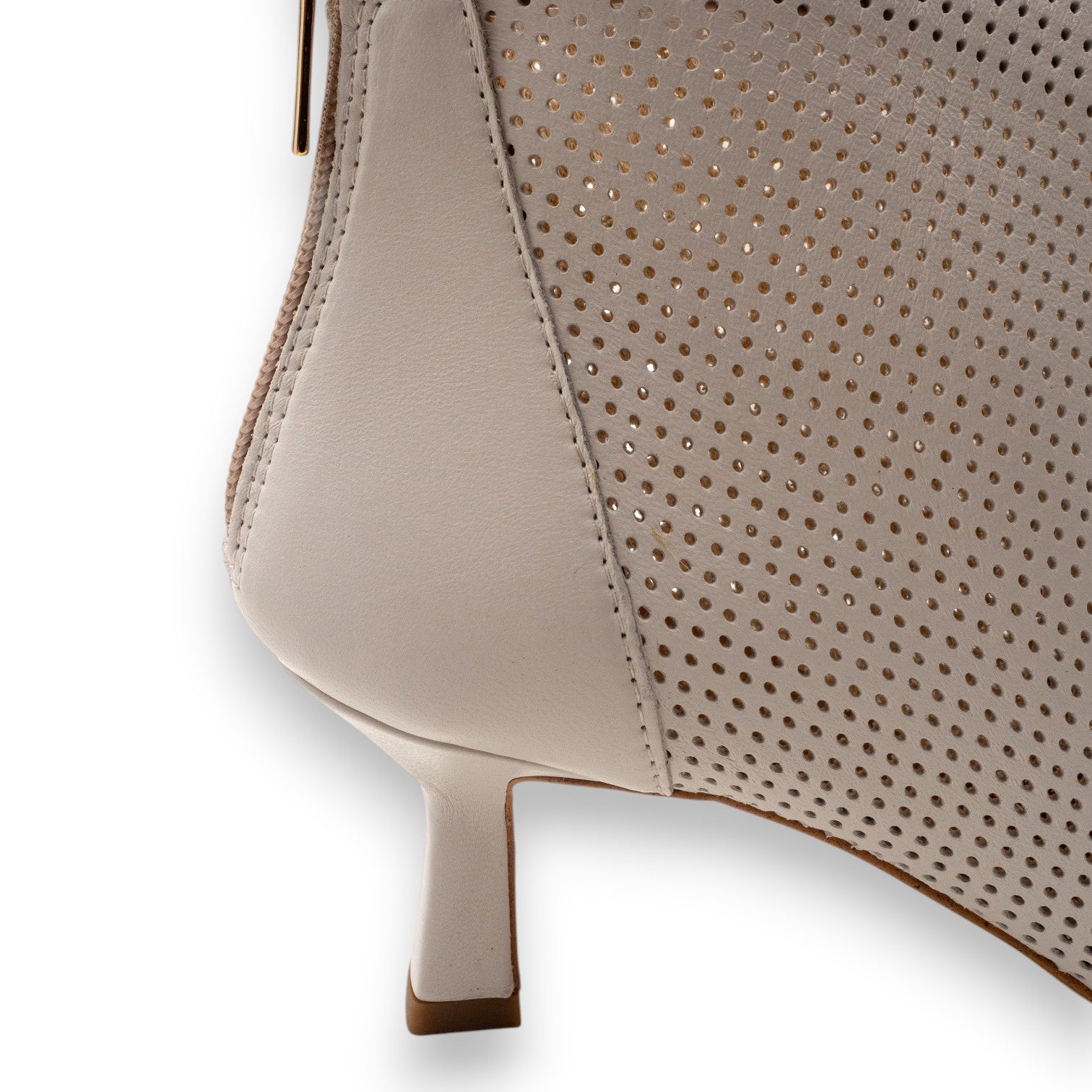 Eva Picci Women's Amy Perforated Ankle Boot Nappa Off White