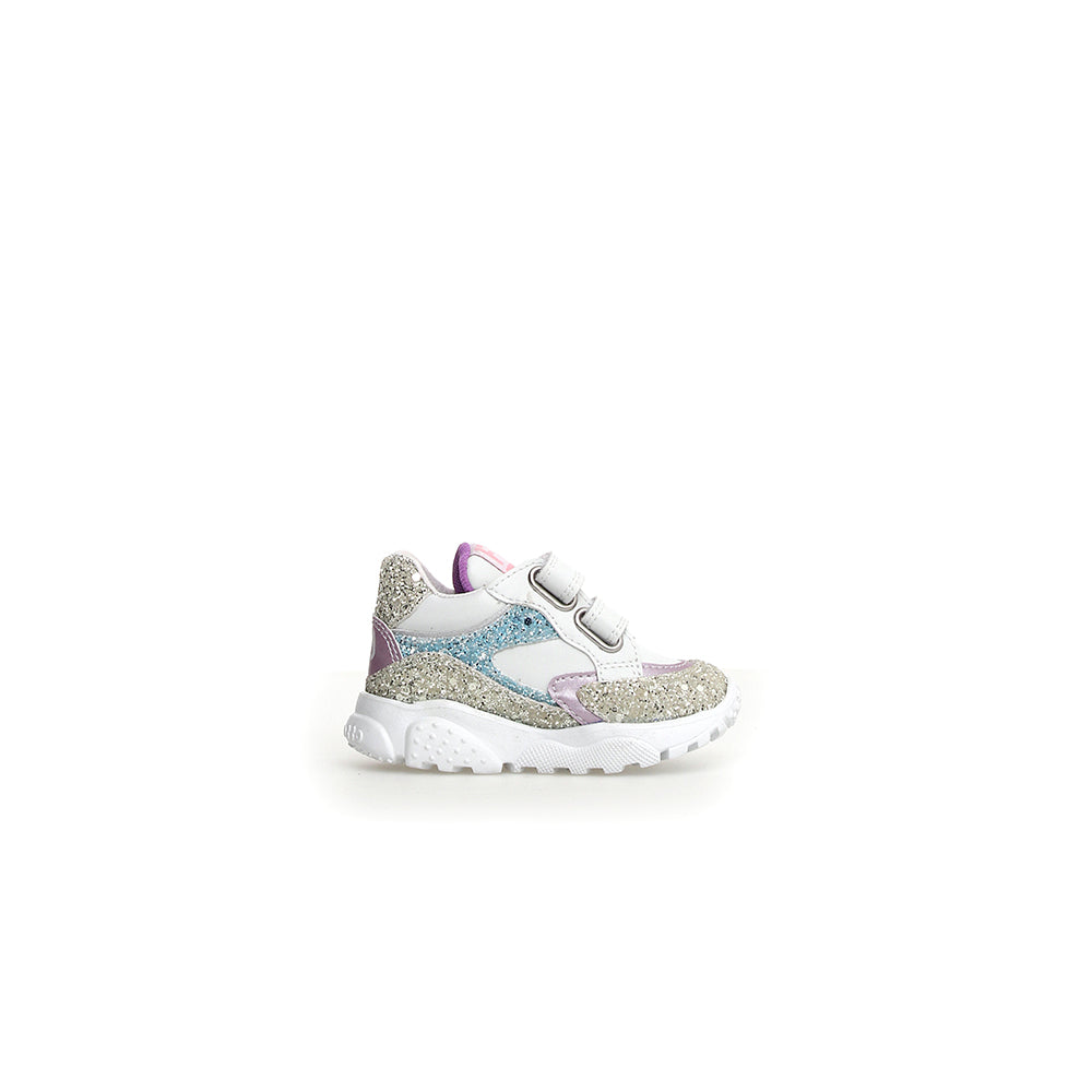 '- ["Falcotto","Kids","Nuovo","Scarpe","Scarpe sportive","Sneakers","Toddler"] - Falcotto Anakin Vl Calf Glitter Silver White Lilac - Lupis SRL