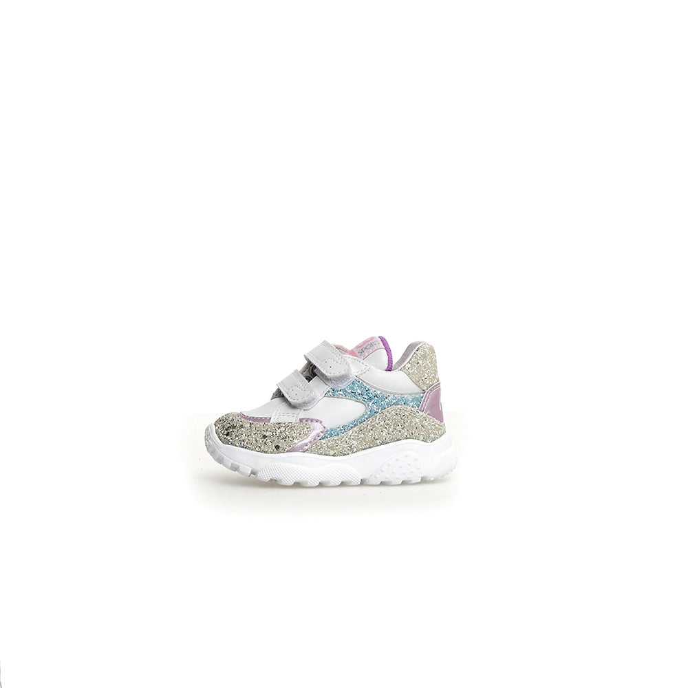 '- ["Falcotto","Kids","Nuovo","Scarpe","Scarpe sportive","Sneakers","Toddler"] - Falcotto Anakin Vl Calf Glitter Silver White Lilac - Lupis SRL