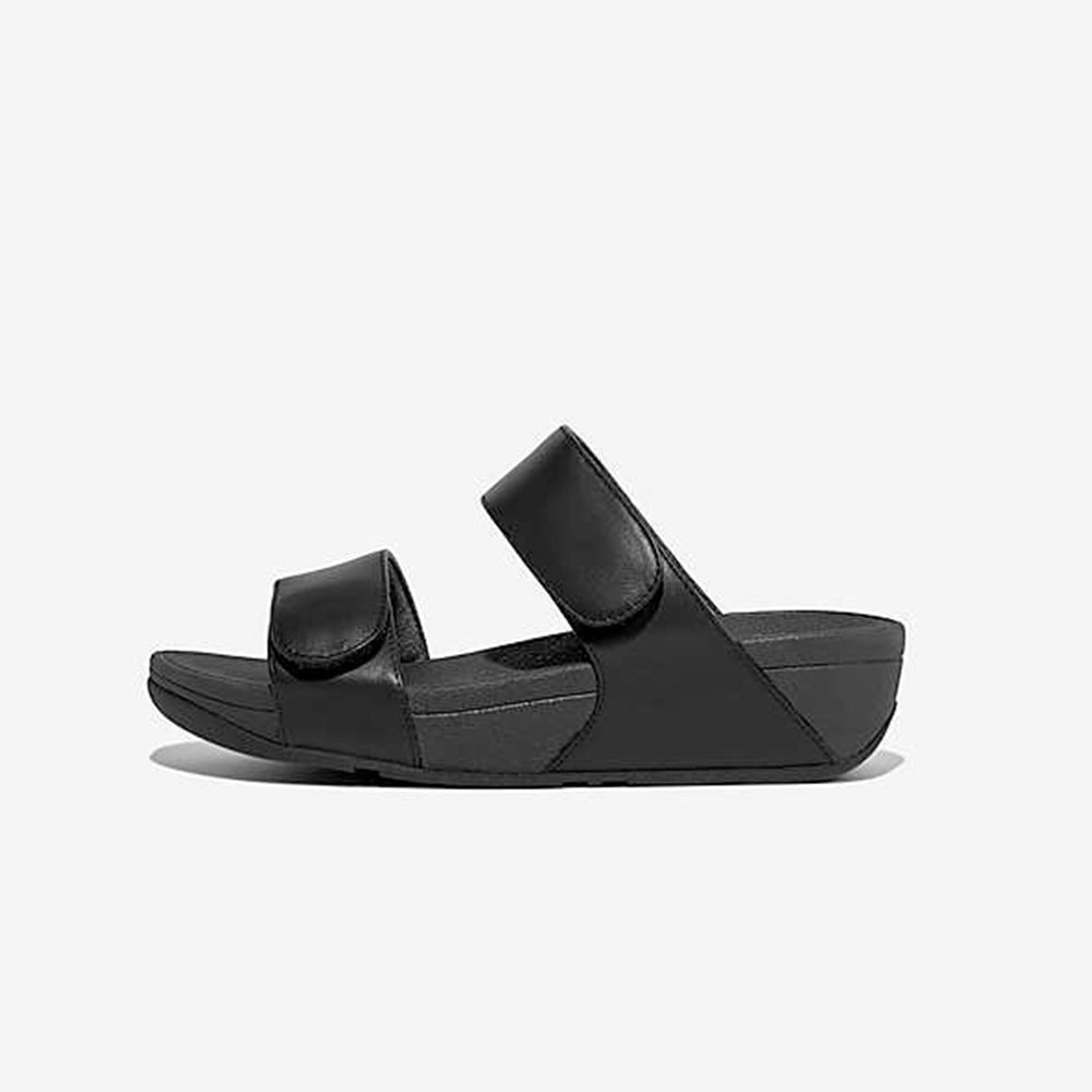 '- ["Ciabatte","Donna","FitFlop","PE25","Sandali Eleganti","Scarpe"] - FitFlop Lulu Velcro Adj Slide All Black - Lupis SRL