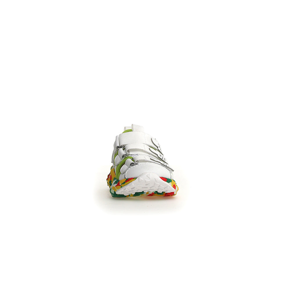 '- ["Donna","Flower Mountain","Sandali","Scarpe"] - Flower Mountain Ray Junior Vl. E Calf Mesh Splash Sole White Light Green - Lupis SRL