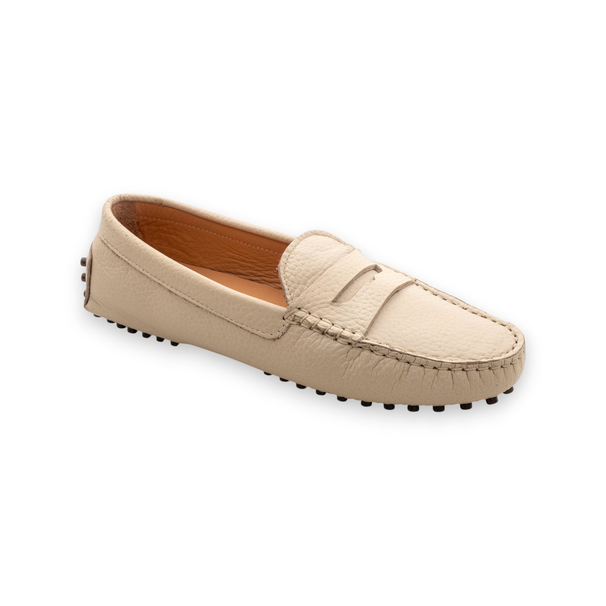 Funny Duck Moccasino Donna Pelle Off White Flotter 6166