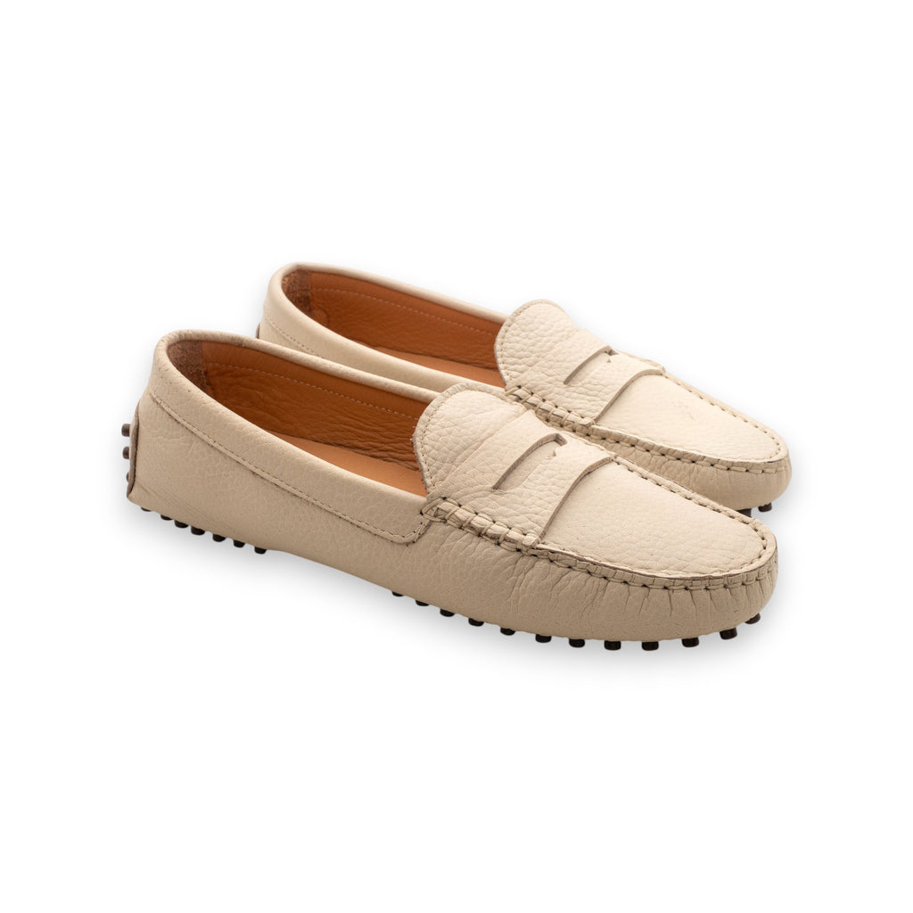 Funny Duck Moccasino Donna Pelle Off White Flotter 6166
