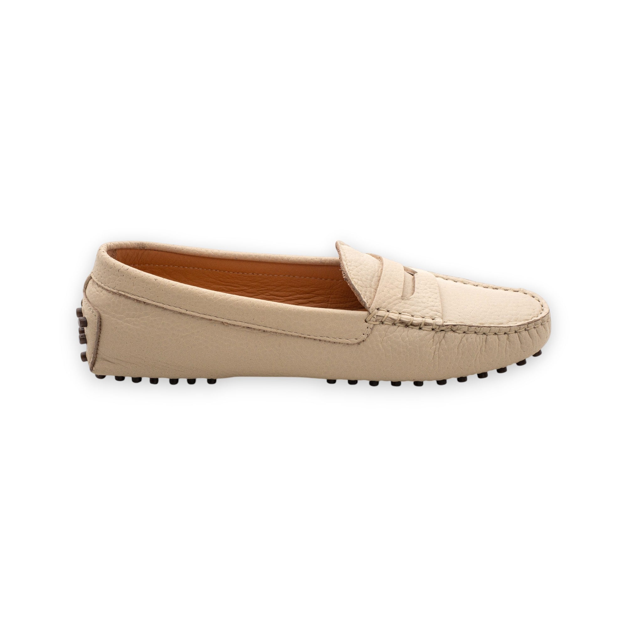 Funny Duck Moccasino Donna Pelle Off White Flotter 6166