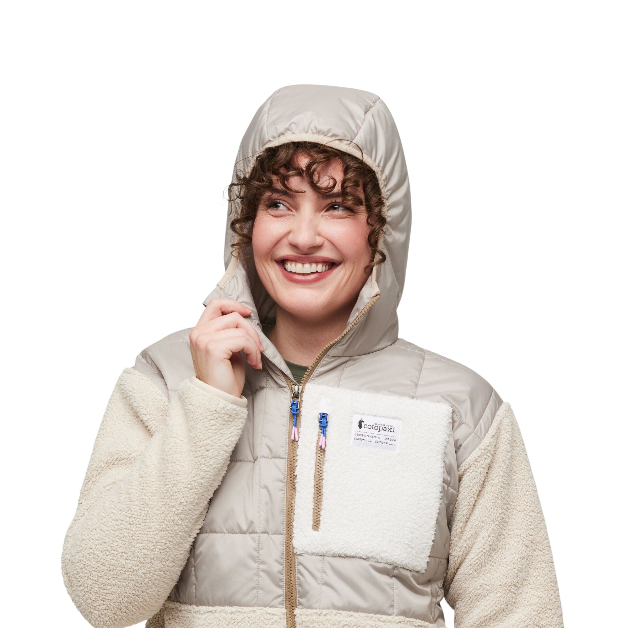 Cotopaxi Women's Jackets Trico Hybrid Hooded Jacked Polyester Oatmeal Cream F21471W82