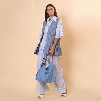 Gilet Con Rouche L'Avventura Denim Kontessa