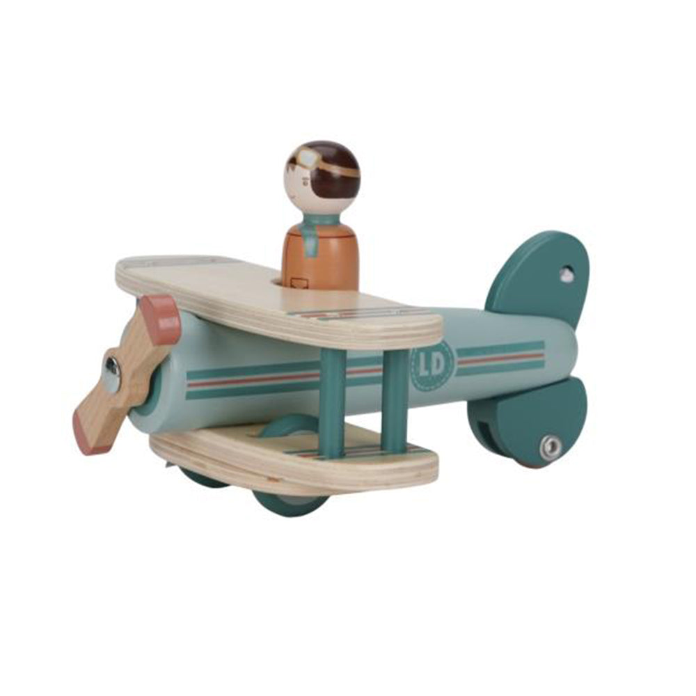 '- ["Accessori","FW25","Giocattoli","Infant","Kids","Little Dutch","Toddler"] - Giocattolo Little Dutch Aeroplanino con personaggio In Legno LD8020 - Lupis SRL