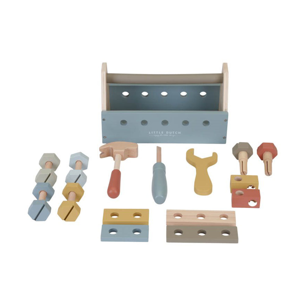 '- ["Accessori","FW25","Giocattoli","Infant","Kids","Little Dutch","Toddler"] - Giocattolo Little Dutch Cassetta degli attrezzi In Legno LD7078 - Lupis SRL