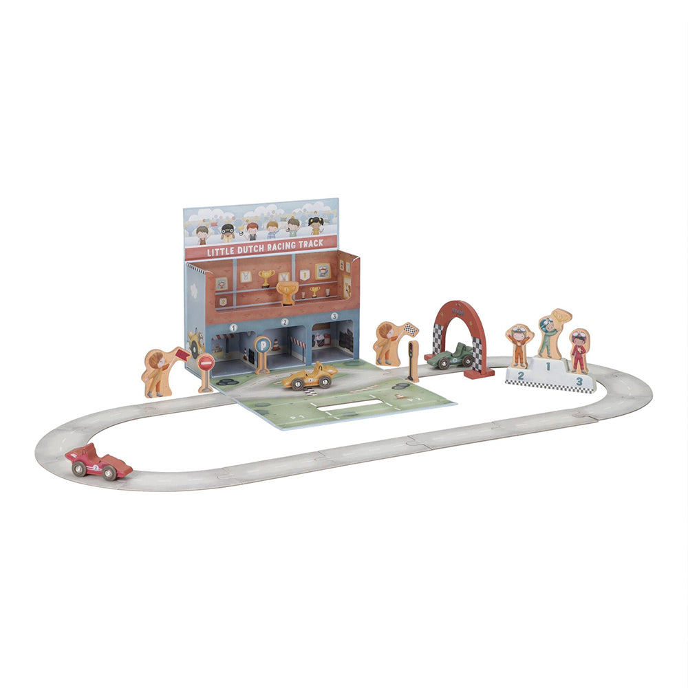 '- ["Accessori","FW25","Giocattoli","Infant","Kids","Little Dutch","Toddler"] - Giocattolo Little Dutch Pista da corsa In Legno e macchinine In Legno LD2524 - Lupis SRL