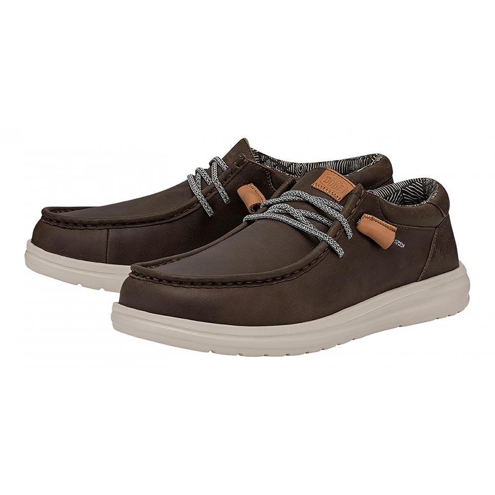 '- ["Hey Dude","Nuovo","Scarpe","Slip-on","Uomo"] - Hey Dude Wally Grip Craft Leather Shine Leo Grey - Lupis SRL