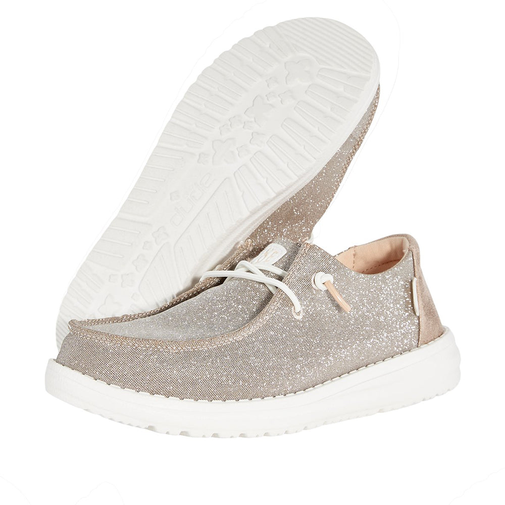 '- ["HEYDUDE","Kids","PE25","Scarpe","Scarpe sportive","Slip-on","Toddler"] - HEYDUDE Wendy T Metallic Sparkle Rose Gold 41107-7D9 - Lupis SRL