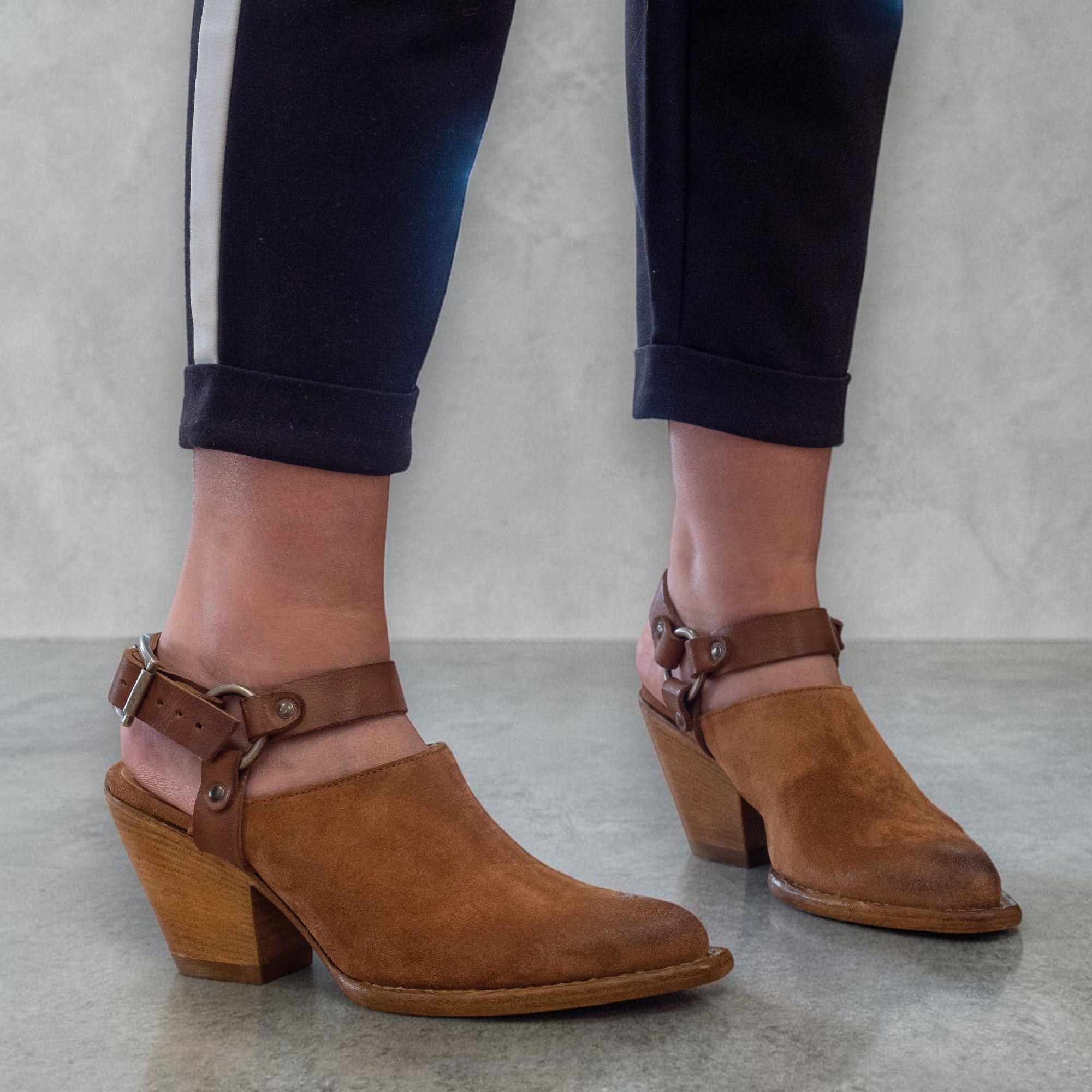 JP/DAVID Women's Cowboy Suede Clog Earth Candy Leather 2-BOSCO-14-1