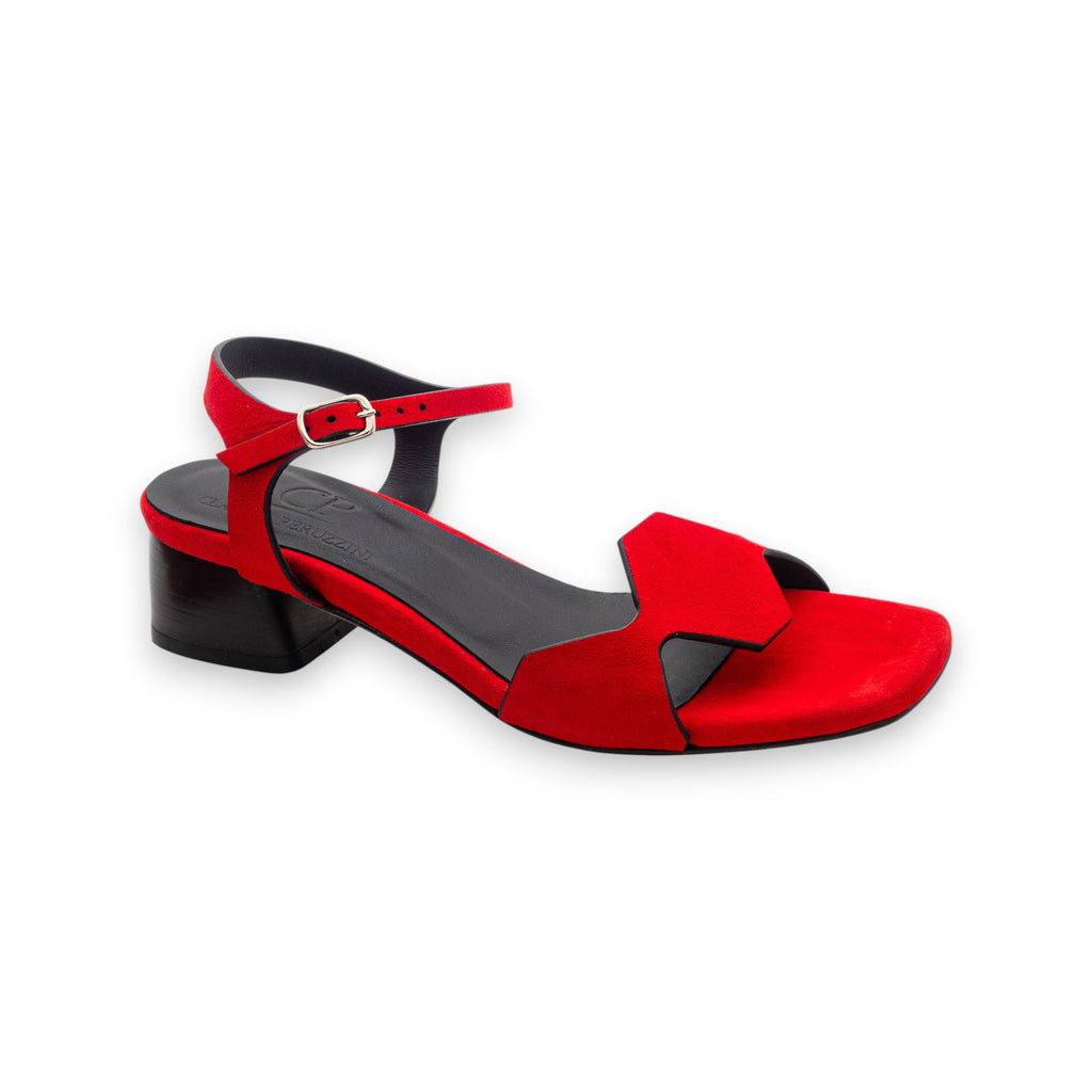 Kalos Women's Fire Red Suede Sandals KA2609-ROSSO