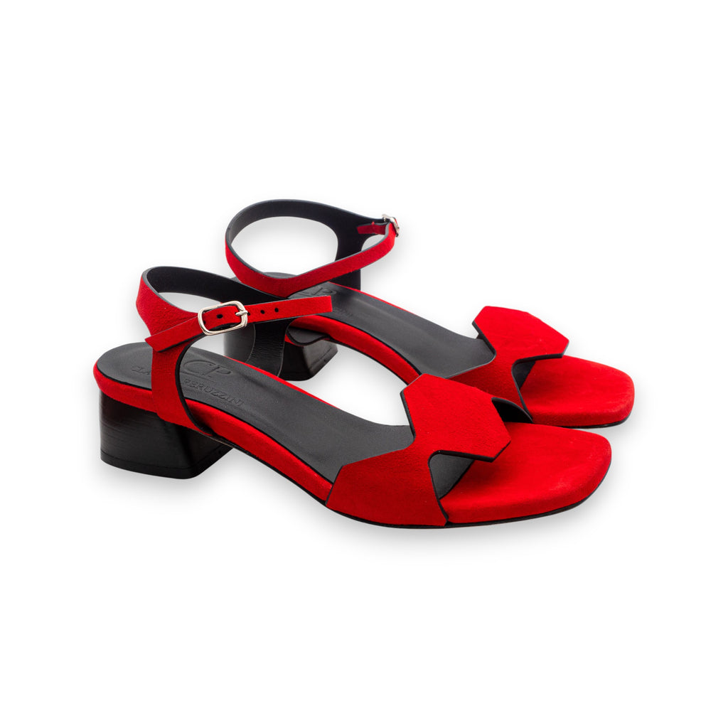 Kalos Women's Fire Red Suede Sandals KA2609-ROSSO