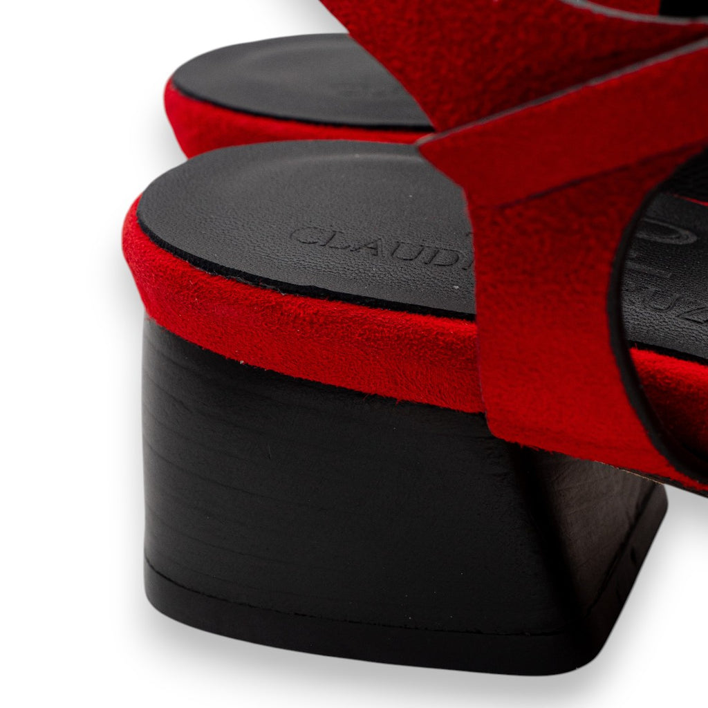 Kalos Women's Fire Red Suede Sandals KA2609-ROSSO