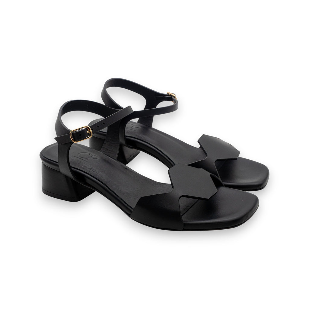 Kalos Women's Black Calf Leather Sandals KA2609-NERO