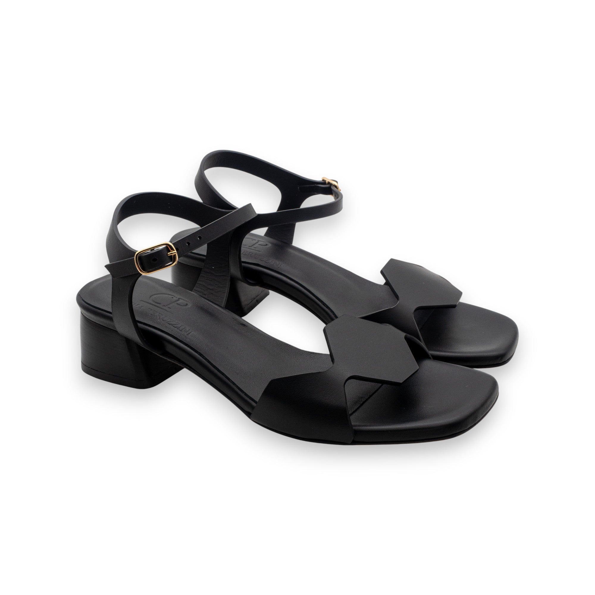 Kalos Women's Black Calf Leather Sandals KA2609-NERO