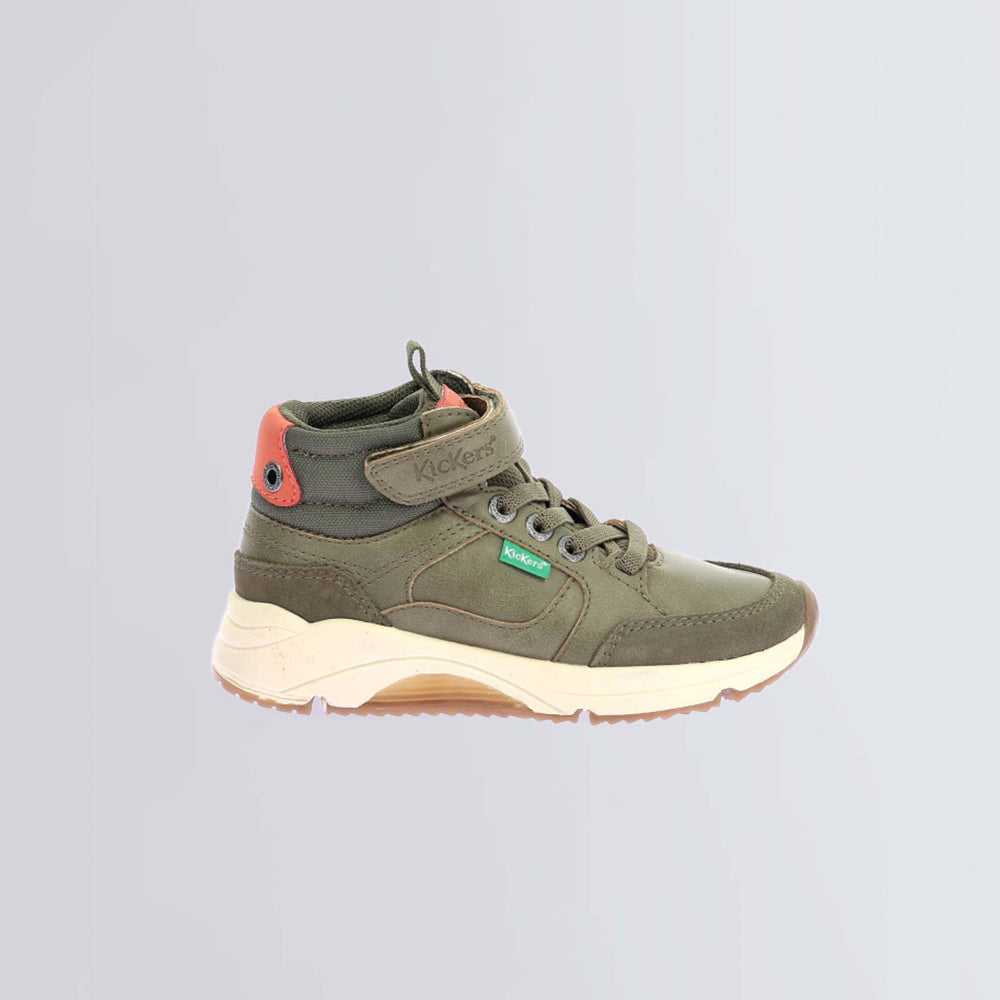 '- ["Kickers","Kids","Nuovo","Scarpe","Scarpe sportive"] - Kickers Runrun High Kaki - Lupis SRL