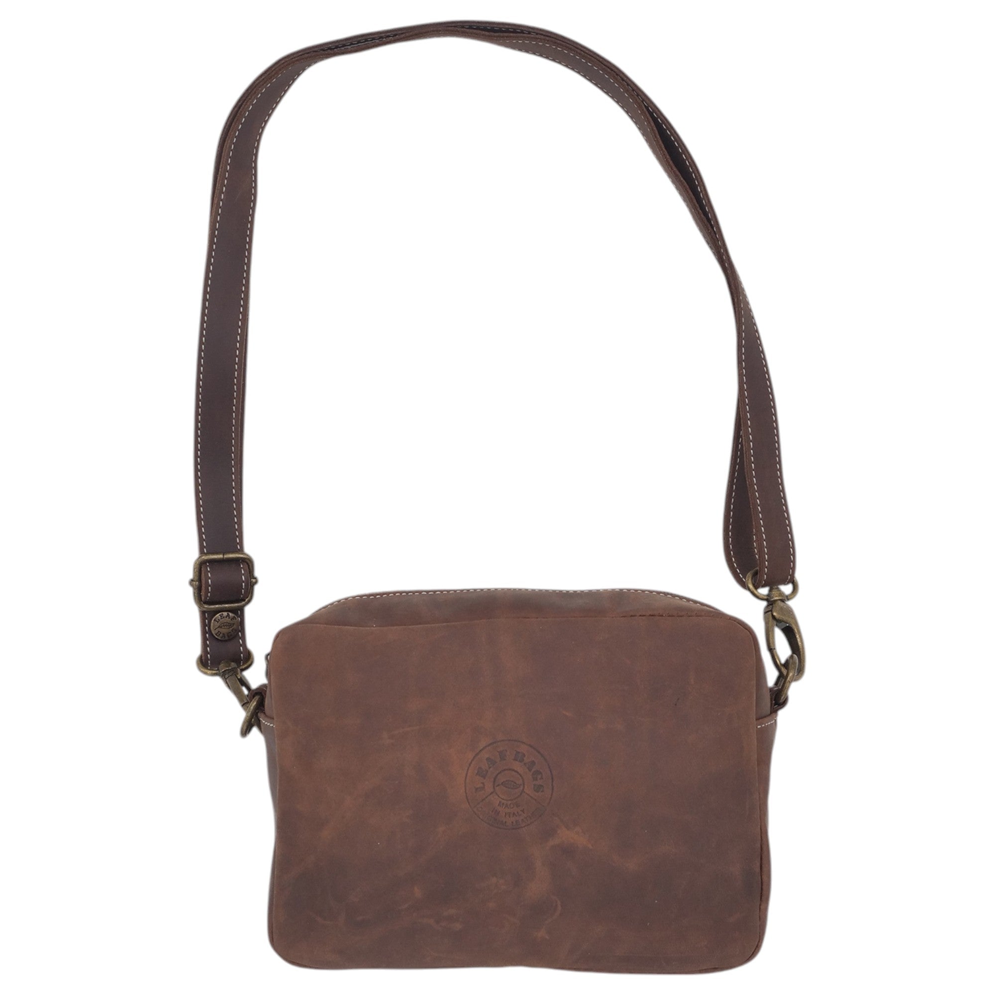 '- ["Accessori","Artigianato","Borse","Donna","Leaf Bags","Nuovo"] - Leaf Bags Borsa Marrone Pelle Invecchiato 3652I - Lupis SRL