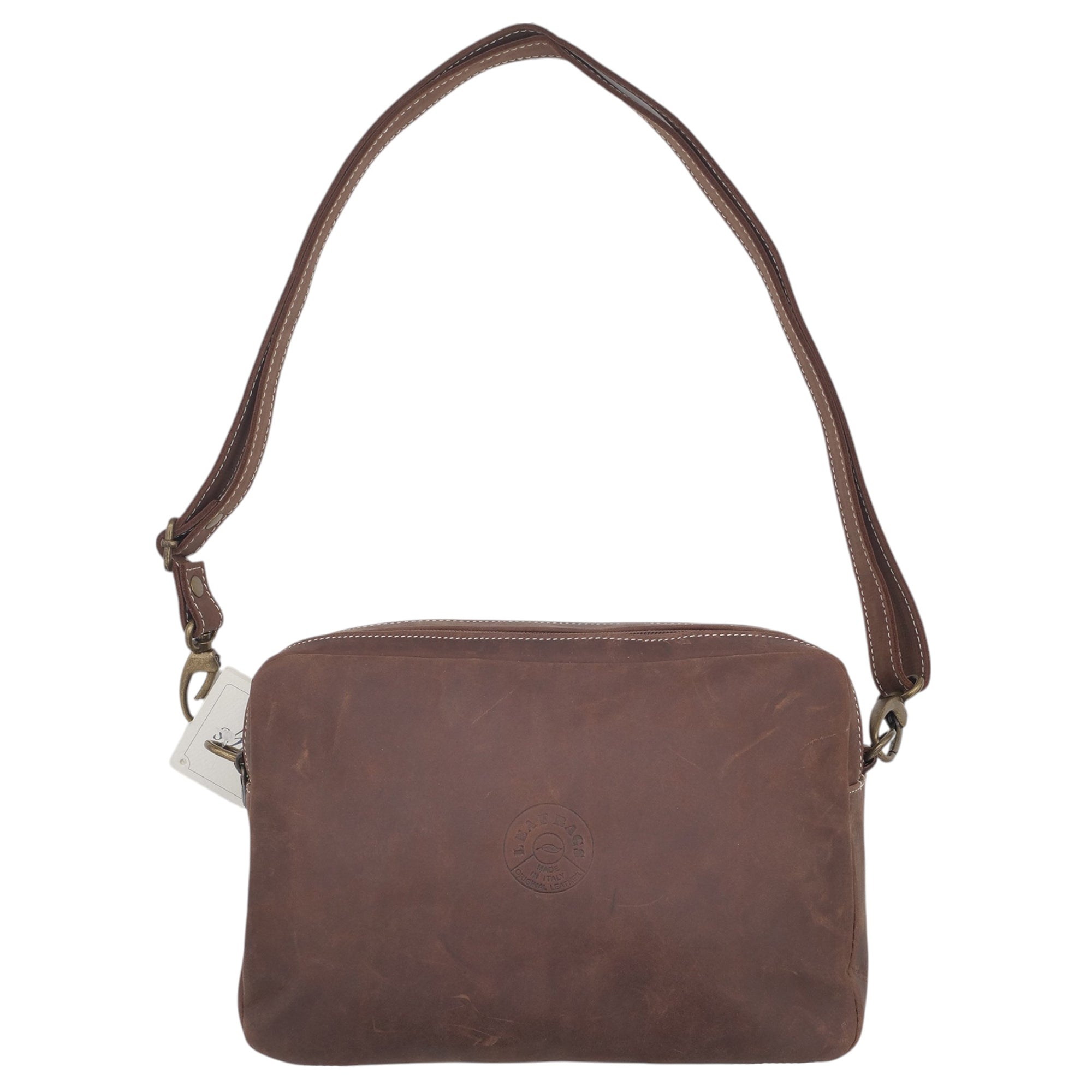 '- ["Accessori","Artigianato","Borse","Donna","Leaf Bags","Nuovo","Ultima Taglia"] - Leaf Bags Borsa Marrone Pelle Invecchiato 3653I - Lupis SRL